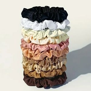 NEW 10 Hair Satin Feel Scrunchies Elastic Ponytail